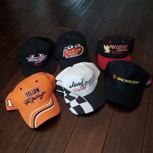 6 Racing hats- Dunlap, Jan King, Bob Evans & more